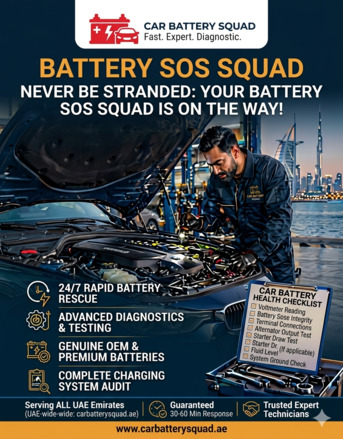 Dubai, Auto Parts, AED 99,  Car Battery Replacement In Dubai Is Fast And Hassle-free With Car Battery Squad.
