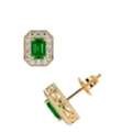 USD 5,  Natural Emerald Emerald And Diamond Earrings With Round Diamonds