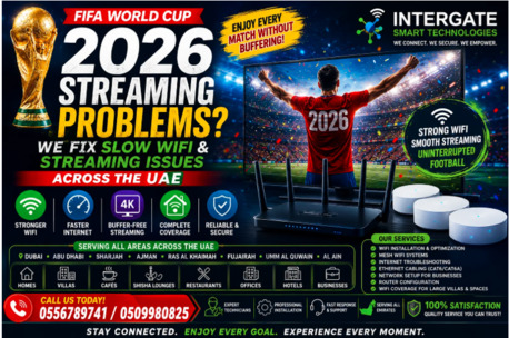 Dubai, Technical, FIFA World Cup 2026 Streaming Problems In The UAE? Complete WiFi & Internet Solutions For