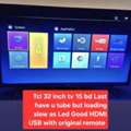 BHD 15,  TCL 32 INCH TV WITH ORIGINAL REMOTE 15 BD LAST U TUBE WORK SLOW AS LED HDMI USB OK MSG WTS