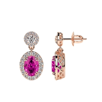 New York, Jewelry, USD 6,  Luxury Pink Sapphire Dangle Earrings &ndash; AAAA Quality Gemstones