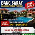 THB 25750000,  Spectacular Discounted Turnkey Resort Sale Bang Saray Beach