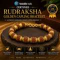 INR 549,  Certified Rudraksha Golden Capling Bracelet | Authentic Rudraksha Golden Capping Bracelet