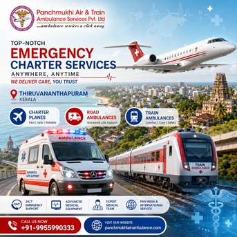 Mumbai, Health, Panchmukhi Emergency Air Ambulance In Thiruvananthapuram - Assured Efficiency Maintained