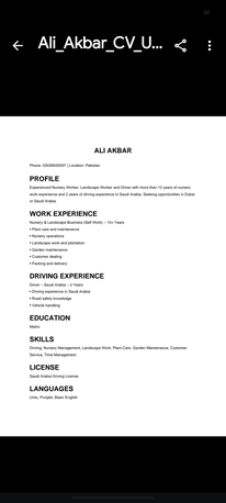 Dubai, Job Seekers, Driver , Gardener