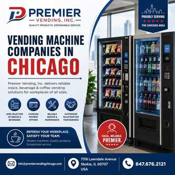 Chicago, Food & Drink, Reliable Vending Machine Companies In Chicago | Premier Vending, Inc.
