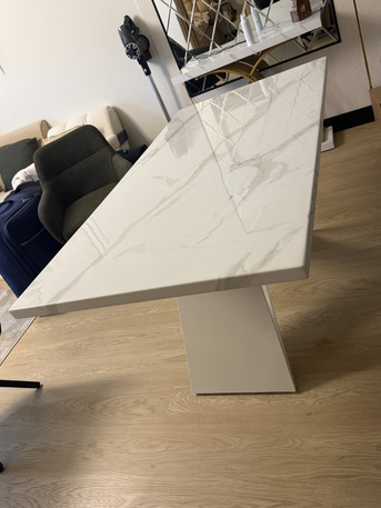 Al Barsha, Furniture, AED 700,  Modern Marble-Effect Dining Table &ndash; Excellent Condition