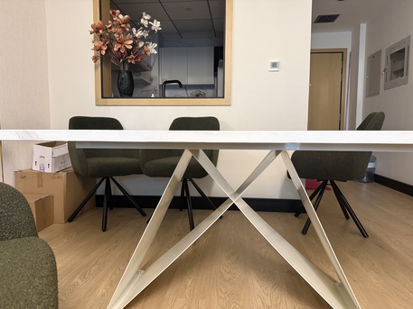 Al Barsha, Furniture, AED 700,  Modern Marble-Effect Dining Table &ndash; Excellent Condition