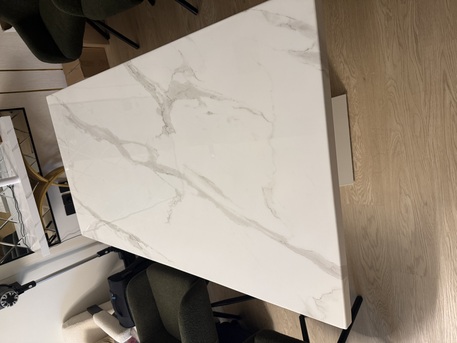 Al Barsha, Furniture, AED 700,  Modern Marble-Effect Dining Table &ndash; Excellent Condition