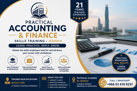 Jeddah, Lessons Offered, Practical Accounting & Finance Skills Training &ndash; Jeddah