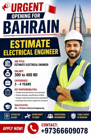 Manama, Jobs, Estimation Electric Engineer