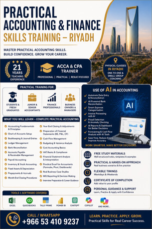 Riyadh, Lessons Offered, Corporate Accounting, ERP & Financial Reporting &ndash; Riyadh