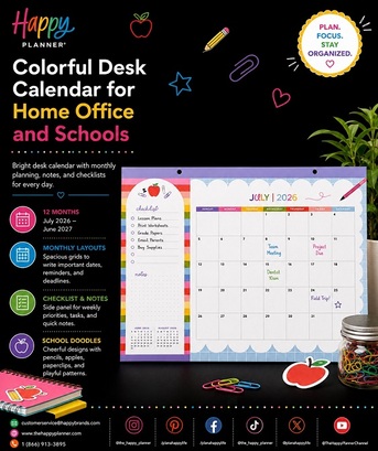 New York, Books, USD 12,  Colorful Desk Calendar For Home Office And Schools
