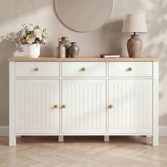 London, Furniture, GBP 179,  Linra White Large Painted Sideboard Cabinet