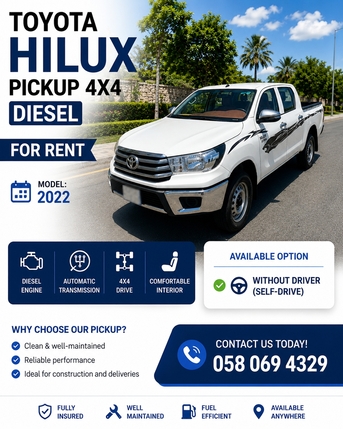 Jubail, Equipment Rental, TOYOTA HILUX 4X4 2022