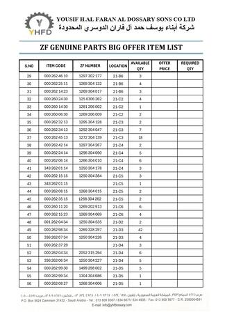 Dammam, Auto Parts, ZF GENUINE PARTS BIG OFFER