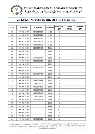 Dammam, Auto Parts, ZF GENUINE PARTS BIG OFFER