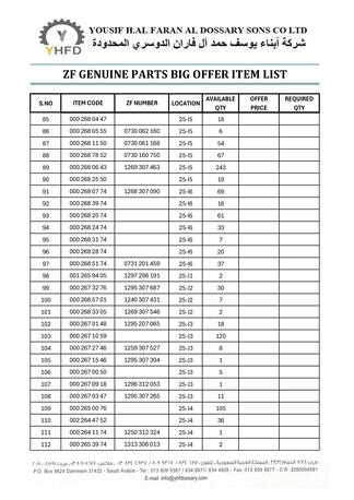 Dammam, Auto Parts, ZF GENUINE PARTS BIG OFFER