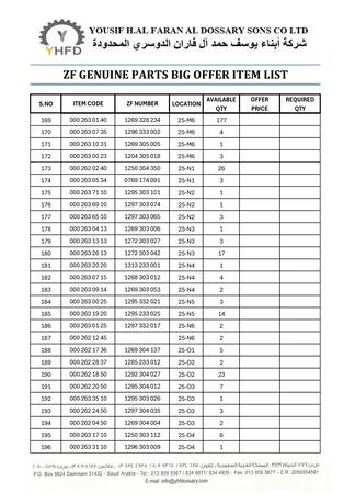 Dammam, Auto Parts, ZF GENUINE PARTS BIG OFFER