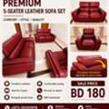 BHD 180,  Premium 5-Seater Leather Sofa Set For Sale