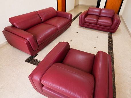 Manama, Furniture, BHD 180,  Premium 5-Seater Leather Sofa Set For Sale