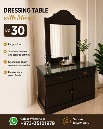 Manama, Furniture, BHD 30,  Dressing Table With Mirror