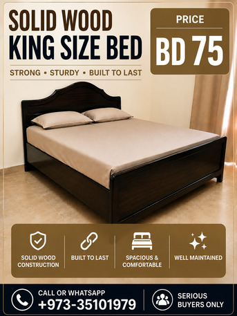 Manama, Furniture, BHD 75,  Solid Wood King Size Bed