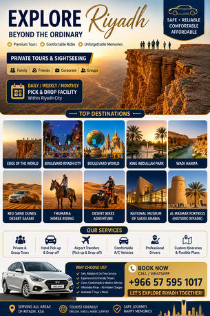 Riyadh, Pick Up & Drop Off, Reliable Pick & Drop Transportation Services|Discover The Best Of Riyadh With Premium Tour