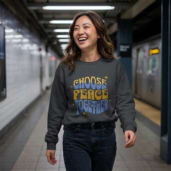 New York, Clothing & Accessories, USD 29,  Unisex Apparel | Choose Peace Together Crewneck