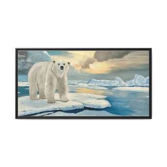 New York, Collectibles, USD 99,  Living Room Wall Art | Polar Bear Framed Canvas Print