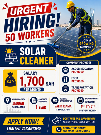 Riyadh, Jobs, URGENT HIRING &ndash; 50 WORKERS