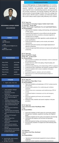 Riyadh, Job Seekers, HVAC Supervisor