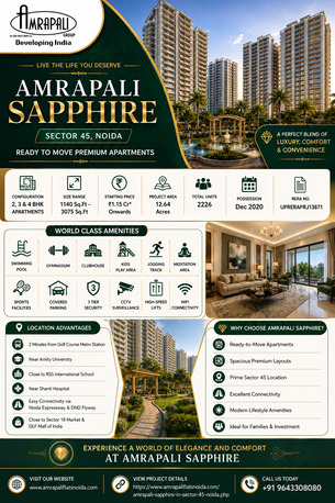 Noida, Real Estate, Amrapali Sapphire Sector 45 Noida Price List: What Are The Latest Prices For 2 BHK, 3 BHK,