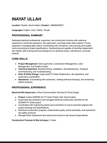 King Fahad District, Job Seekers, Experienced Electrical Supervisor & Maintenance Expert