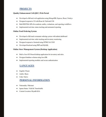 Riyadh, Job Seekers, Looking For Job In IT Support Engineer, Software Developer