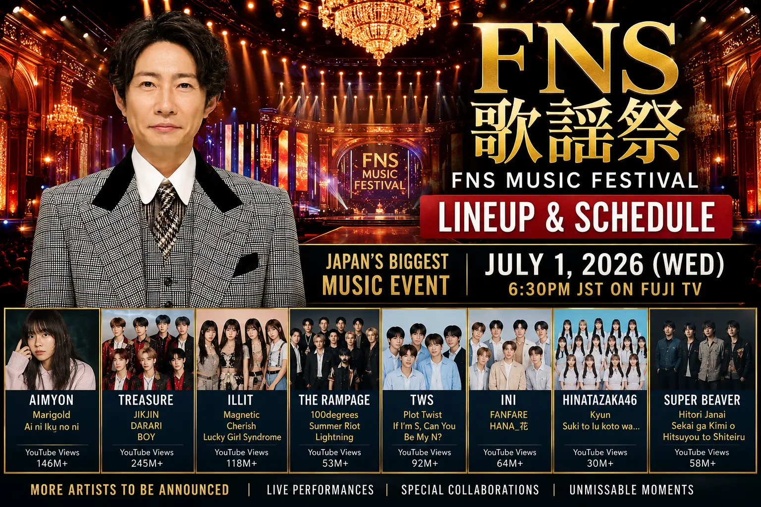 Tokyo, Event Planning, FNS Music Festival: Lineup & Schedule