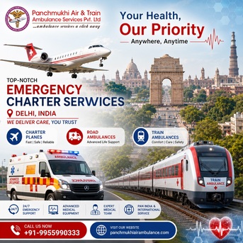 New Delhi, Health, Panchmukhi ICU Air And Train Ambulance In Delhi - Trusted Medical Transport With Efficienc