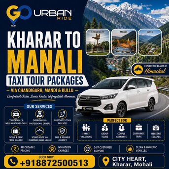 Chandigarh, Travel, Kharar To Manali Taxi Tour Packages Via Chandigarh, Mandi & Kullu