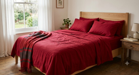Mumbai, Household Items, INR 1499,  Red Bedsheets  Pure Cotton Handloom & Hand Block Printed | Theindiglobal