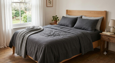 Mumbai, Household Items, INR 1499,  Grey Bedsheets Pure Cotton Handloom & Hand Block Printed | Theindiglobal