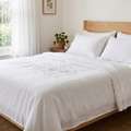 INR 1499,  White Bed Sheets 100% Pure Cotton White Bedsheets Online | Theindiglobal