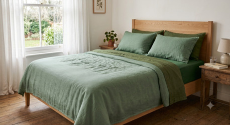 Mumbai, Household Items, INR 1499,  Green Bedsheets Pure Cotton Handloom & Hand Block Printed | Theindiglobal