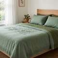 INR 1499,  Green Bedsheets Pure Cotton Handloom & Hand Block Printed | Theindiglobal