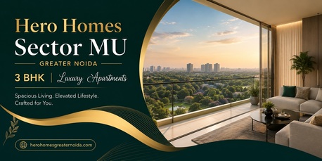 Greater Noida, Real Estate For Sale, 3 BR,  4 Sq. Meter,  Hero Homes Sector MU &ndash; Premium Living In Greater Noida