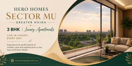 Greater Noida, Real Estate For Sale, 3 BR,  4 Sq. Meter,  Hero Homes Sector MU &ndash; Premium Living In Greater Noida