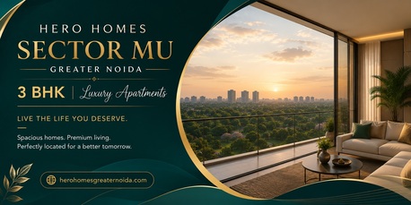 Greater Noida, Real Estate For Sale, 3 BR,  4 Sq. Meter,  Hero Homes Sector MU &ndash; Premium Living In Greater Noida