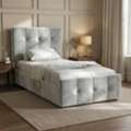 GBP 189,  Square Velvet Ottoman Bed With Foot-End Lift Storage