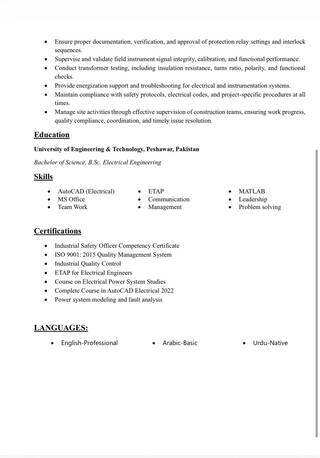 Riyadh, Job Seekers, Electrical Engineer