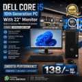 BHD 138,  DELL Core I5 10th Gen PC 16GB Ram SSD 256GB With 22