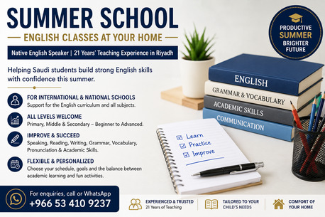Riyadh, Lessons Wanted, Summer English Home Tuition | Native English Speaker